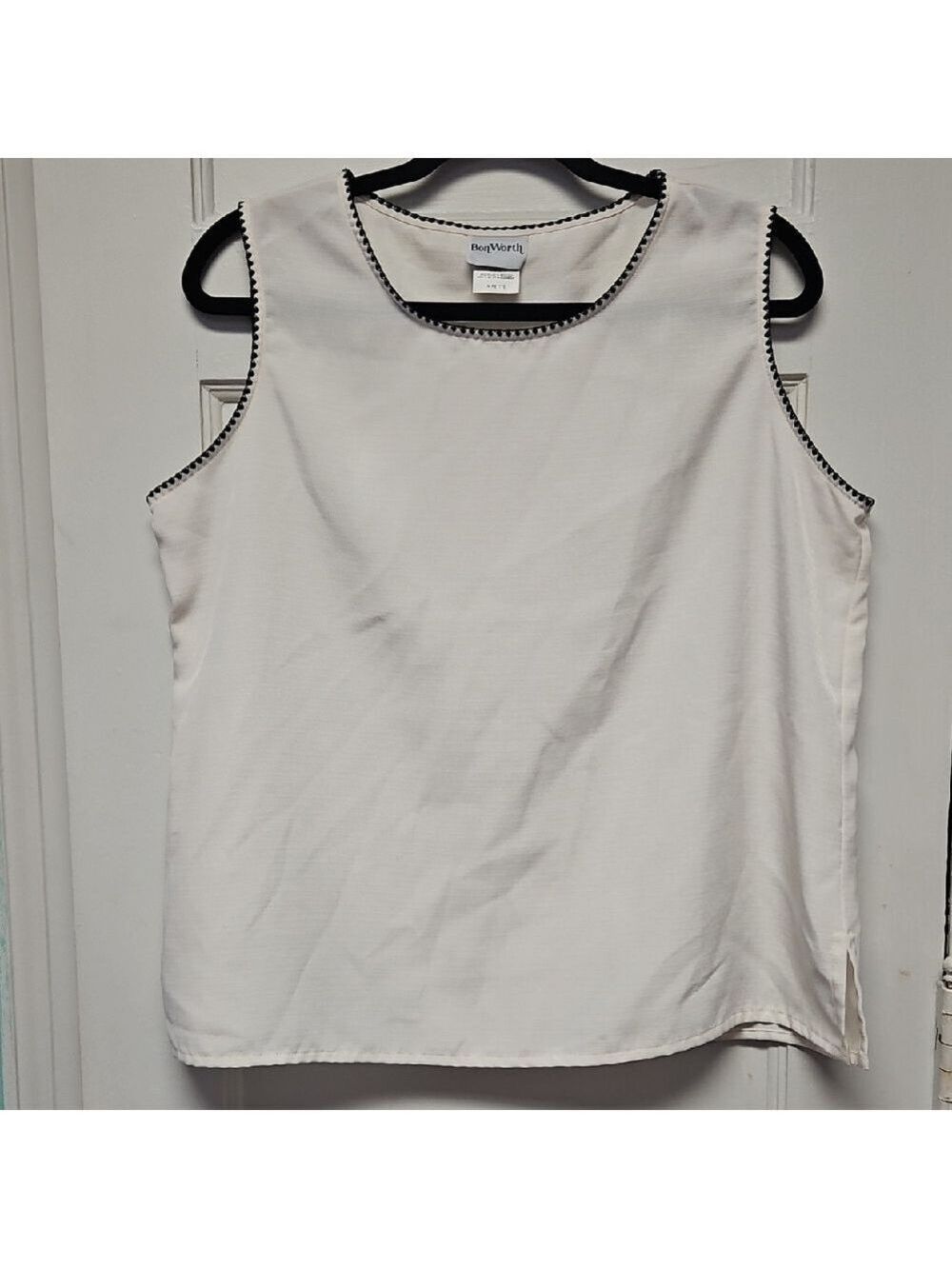 Bon Worth Women's Sleeveless Tank with Black Trim MP